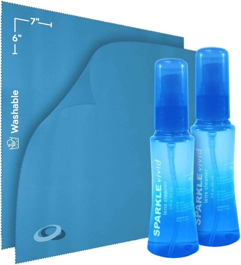 OPTIPAK Sparkle Vivid Anti-Reflective Safe Lens Cleaner Spray Kit - (2) 2oz Glasses Cleaner Spray & (2) Microfiber Cloth for Eyeglasses, Sunglasses, Lenses, Screens and Camera Cleaning Kit (4 Piece Set) - Image 1